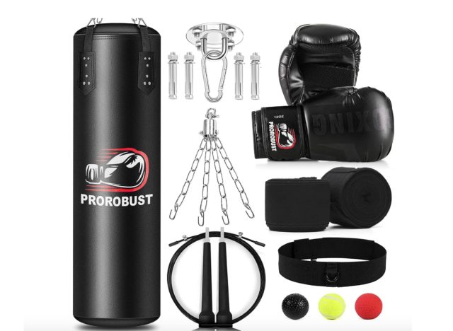 punching bag set with gloves
