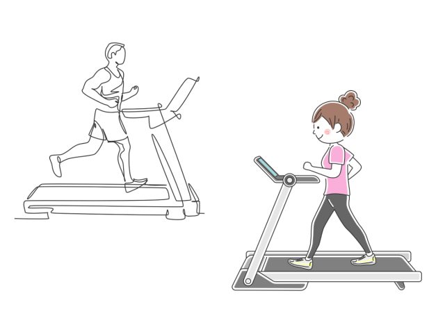 treadmill run then walk illustration