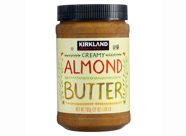 A jar of Kirkland Signature almond butter