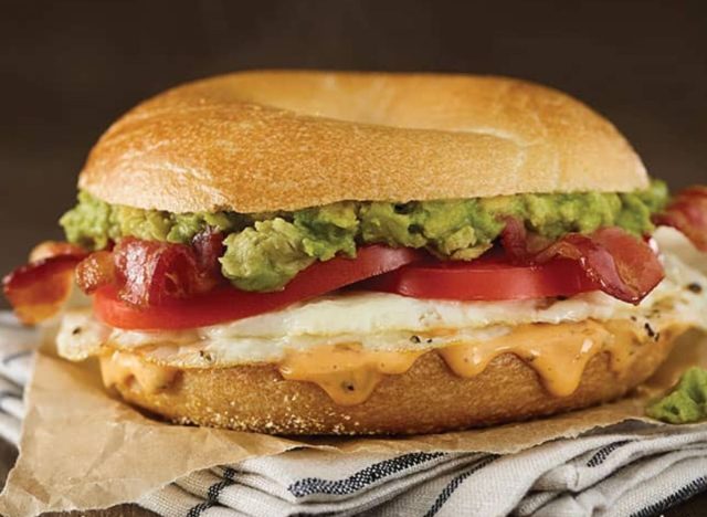 bagel sandwich from Einstein Bros. 
