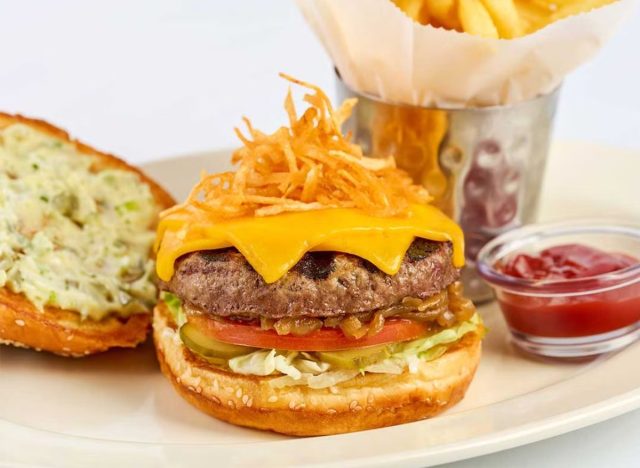 Americana Cheeseburger from The Cheesecake Factory with side of fries