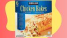 Costco Chicken Bake box on red and yellow background