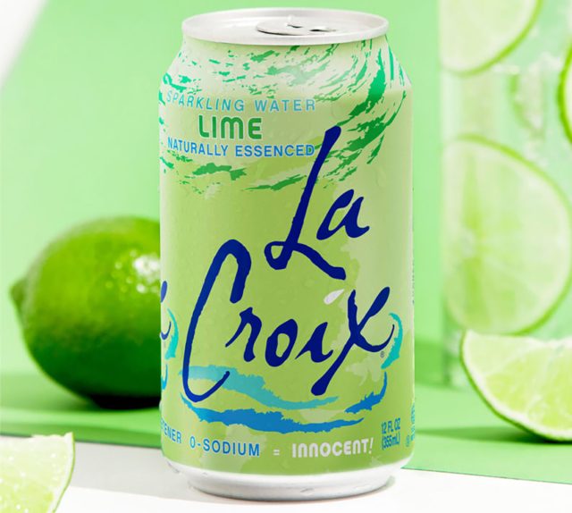 A can of lime-flavored LaCroix sparkling water