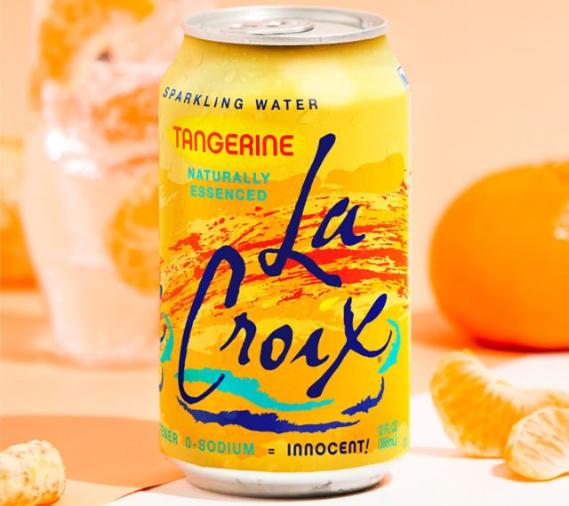 A can of tangerine-flavored LaCroix sparkling water
