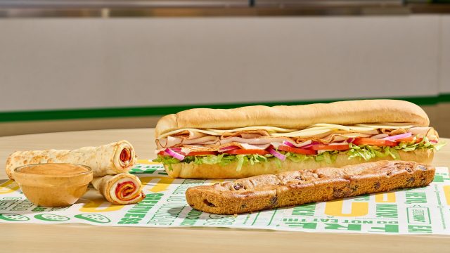 Subway Footlong sandwich, Footlong Cookie, and Footlong Dippers