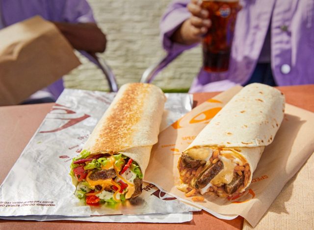Taco Bell Grilled Steak Burritos on a table