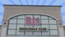bj's wholesale club on blue designed background