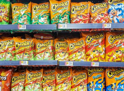 cheetos snacks on grocery store shelves