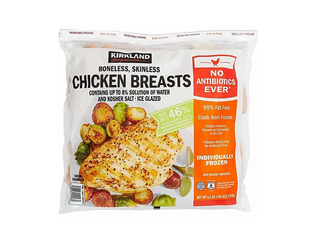 a bag of frozen chicken breasts from costo