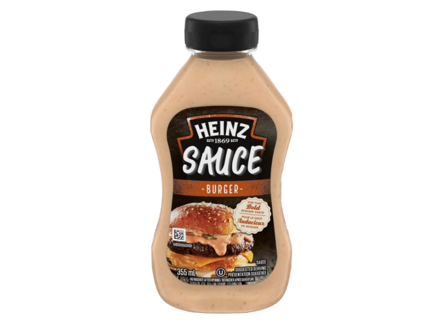 a bottle of heinz burger sauce