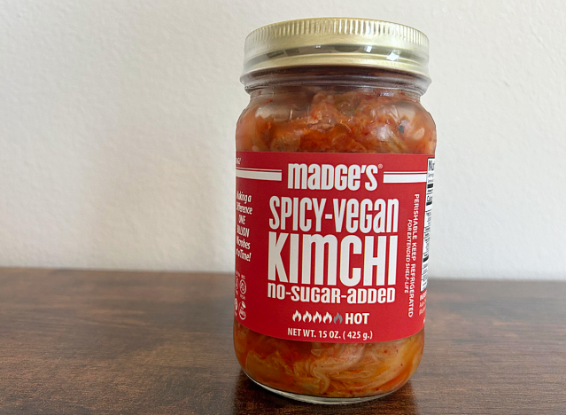 a jar of madge's spicy vegan kimchi 
