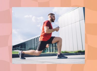 fit man doing lunges outdoors