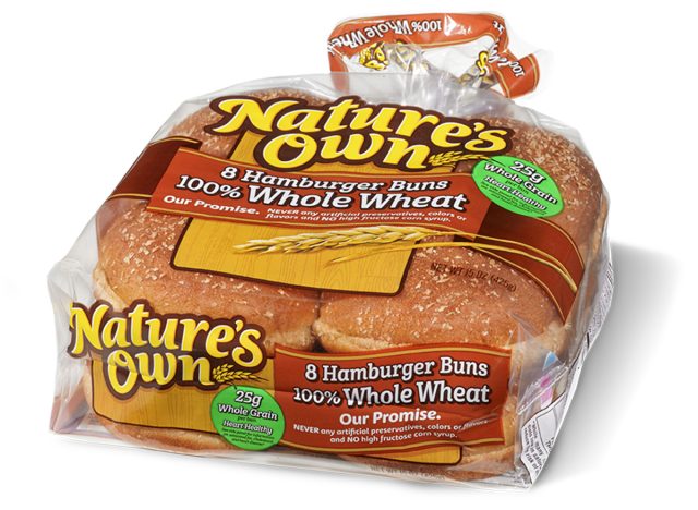 Nature's Own 100% Whole Wheat Hamburger Buns