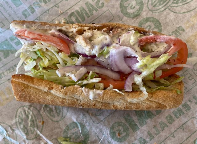 a rotisserie chicken sub from subway