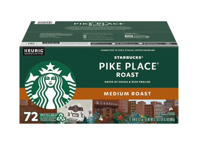 box of starbucks pike place roast k-cup pods