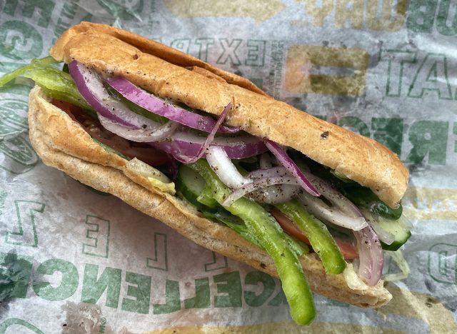 a veggie sub from subway