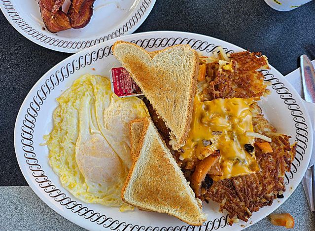 a meal at the waffle house