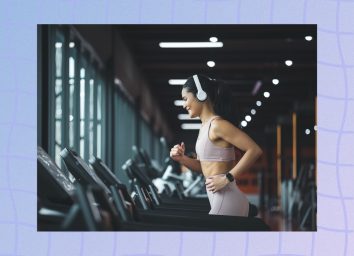 woman running on treadmill at the gym