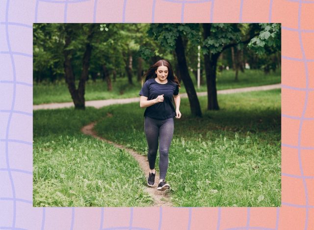 woman walking outdoors on walking trail