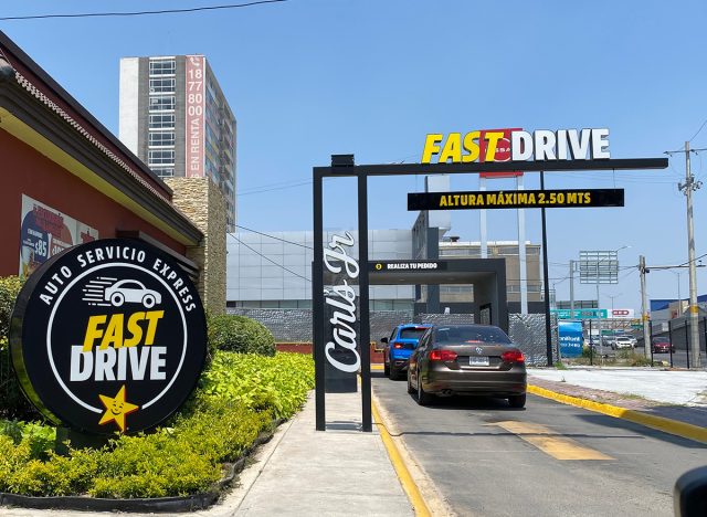 A drive-thru at Carl's Jr restaurant