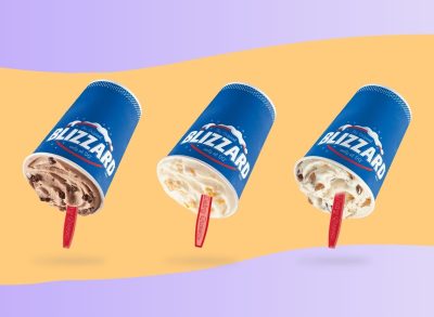 Dairy Queen Blizzards on a graphic background