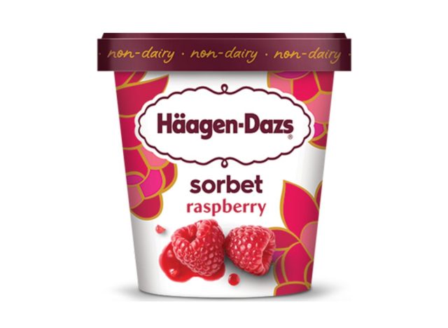 carton of raspberry sorbet