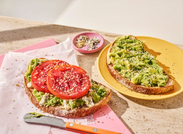 Panera Bread Avocado Toasts on table