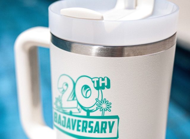 closeup of Taco Bell's Stanley x Bajaversary Tumbler