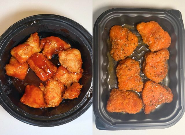 Wendy's & KFC saucy chicken nuggets side-by-side