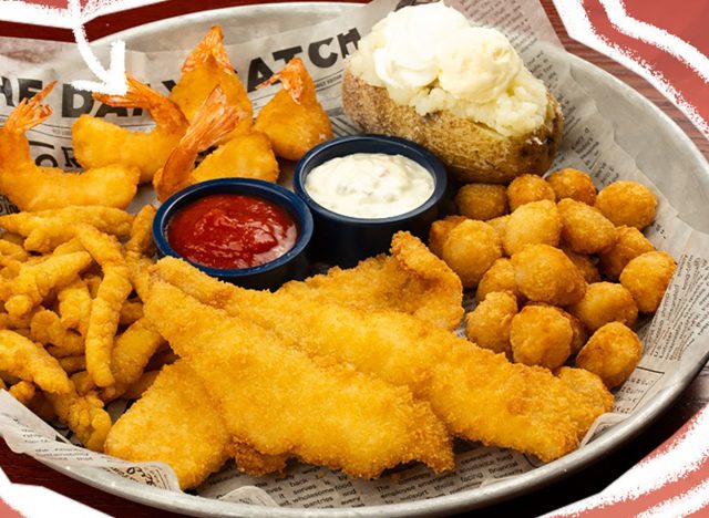 The Admiral's Feast at Red Lobser includes fried shrimp, wild-caught flounder, clam strips and bay scallops.