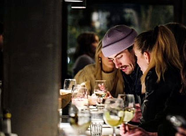 a couple on a date at barcelona wine bar