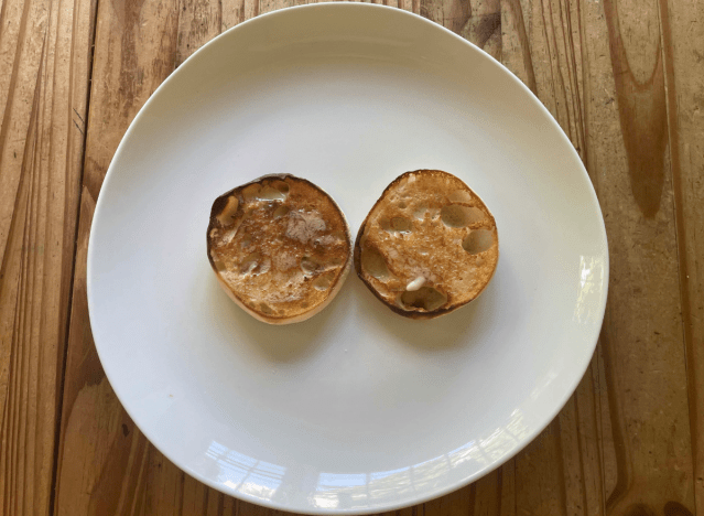 bays english muffin on white plate 