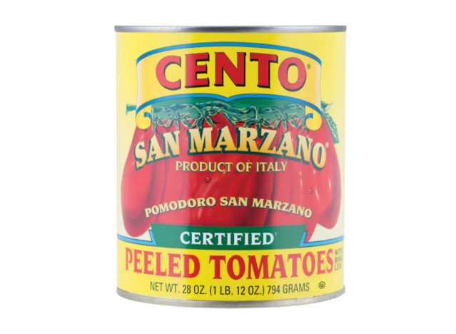 cento canned tomatoes on a white background 