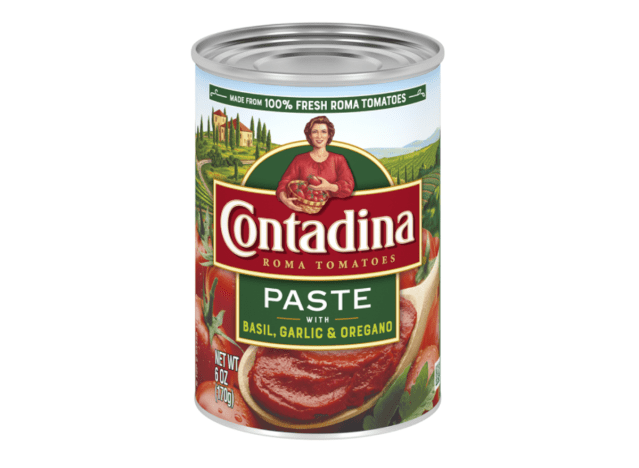 a can of contadina tomato paste on a white background 