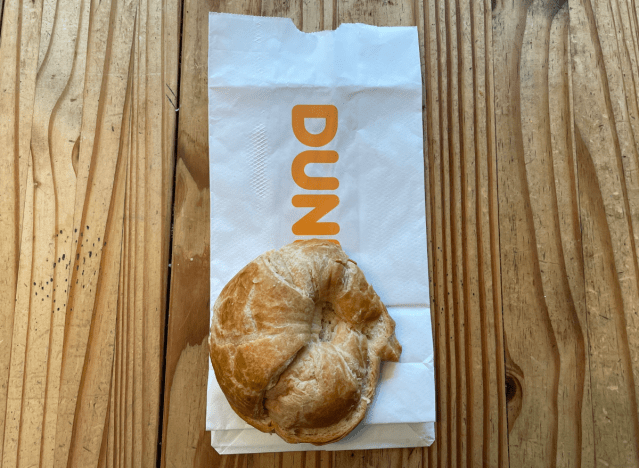 dunkin croissant on a table 