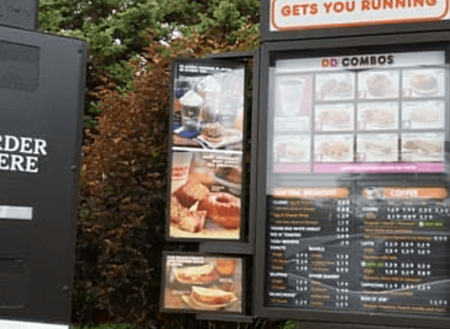 a new digital drive through board at dunkin'