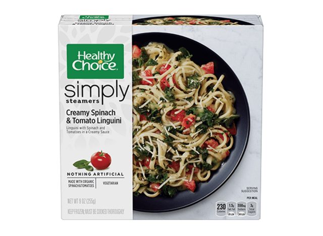 Healthy Choice Simple Steamers Creamy Spinach and Tomato Linguini 