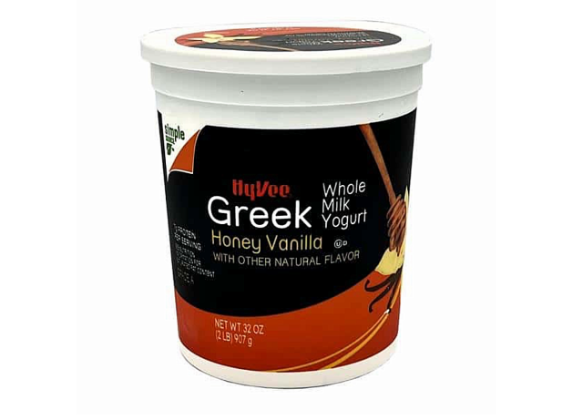 Hyvee greek yogurt container