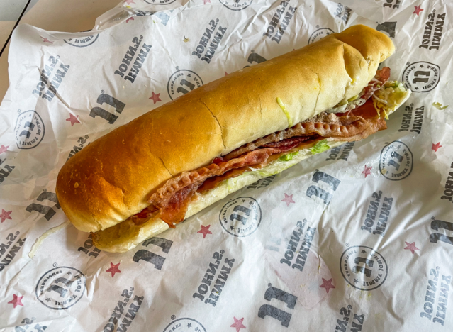 blt sub from jimmy johns on a wrapper 