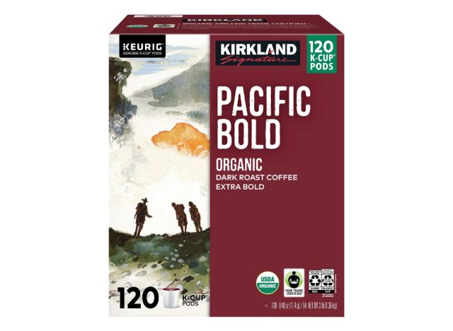 kirkland signature pacific bold organic dark roast k-cup coffee pods