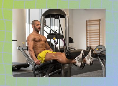 man doing seated leg extension