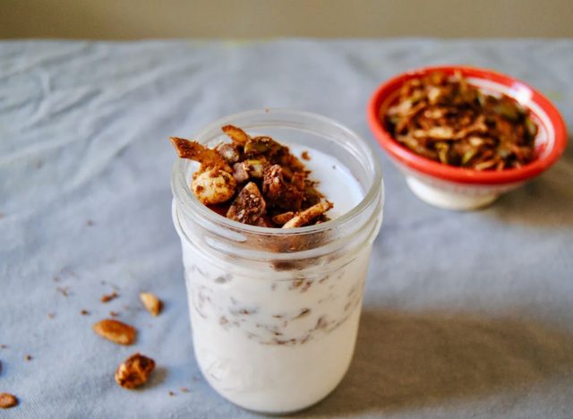 paleo smoothie with granola on top