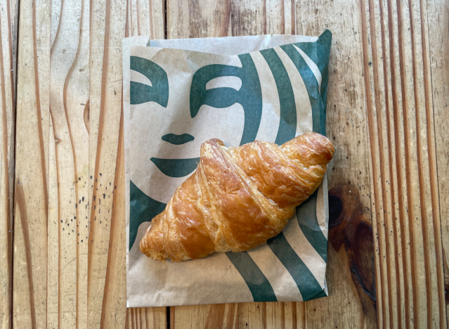 starbucks croissant on a table 