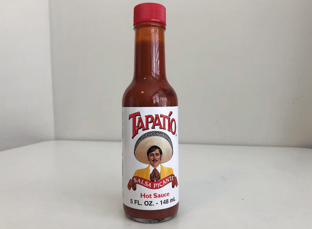 a bottle of tapatio sauce 