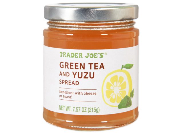 jar of trader joe's green tea & yuzu spread