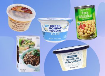 Trader Joe's Mediterranean diet foods collage