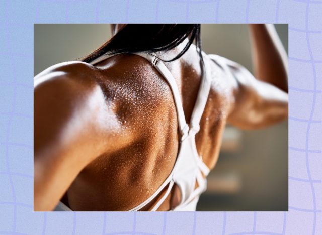 close-up of woman's back muscles