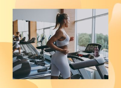 fit woman running on treadmill at the gym