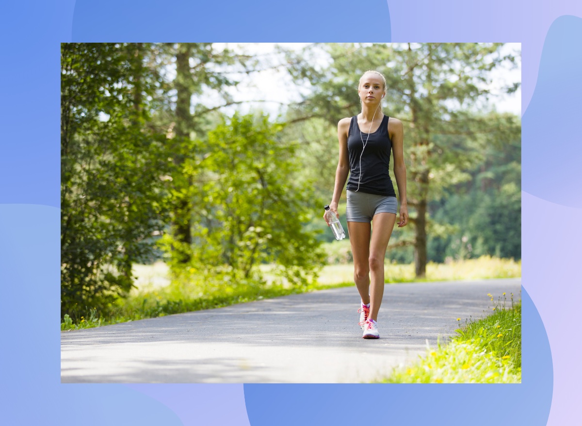 fit woman walking outdoors for exercise