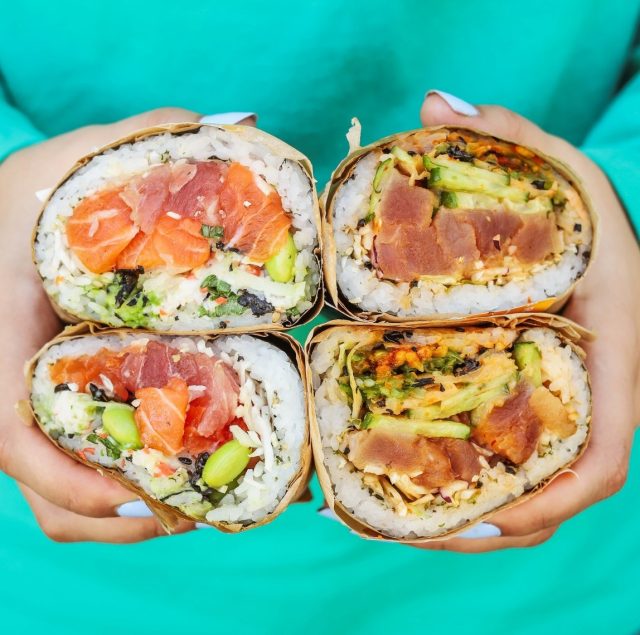 a photo of Pokeworks sushi burrito